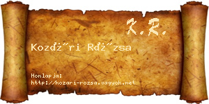 Kozári Rózsa névjegykártya
