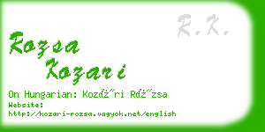 rozsa kozari business card